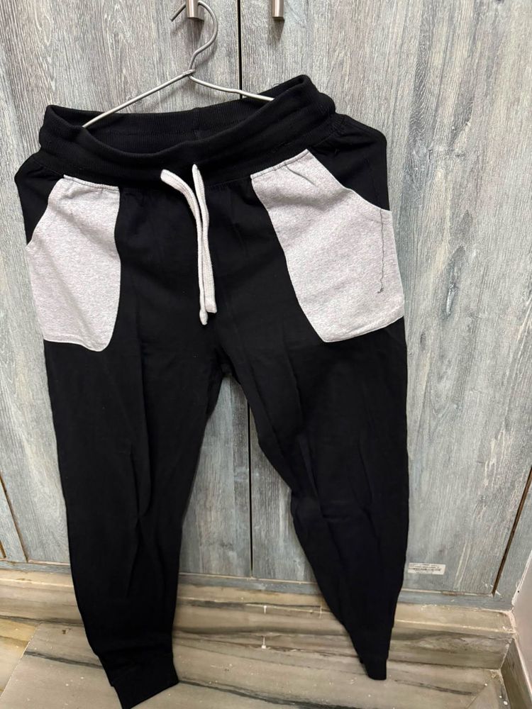 Black Joggers with Grey Pockets