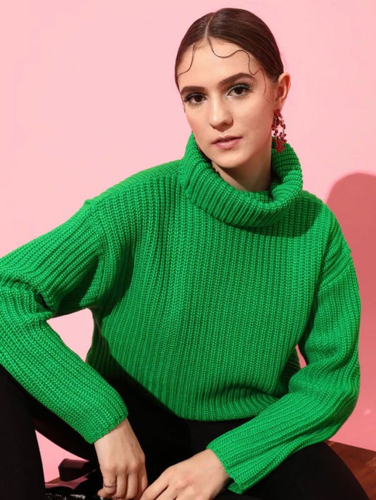 Emerald Green Knit Turtleneck
