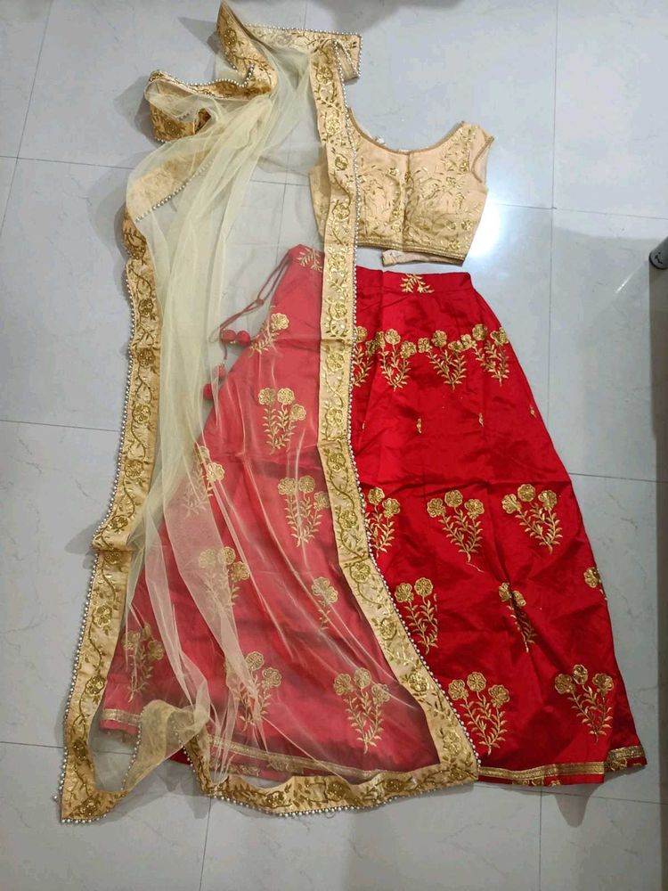 Red &amp; Gold Lehenga Choli