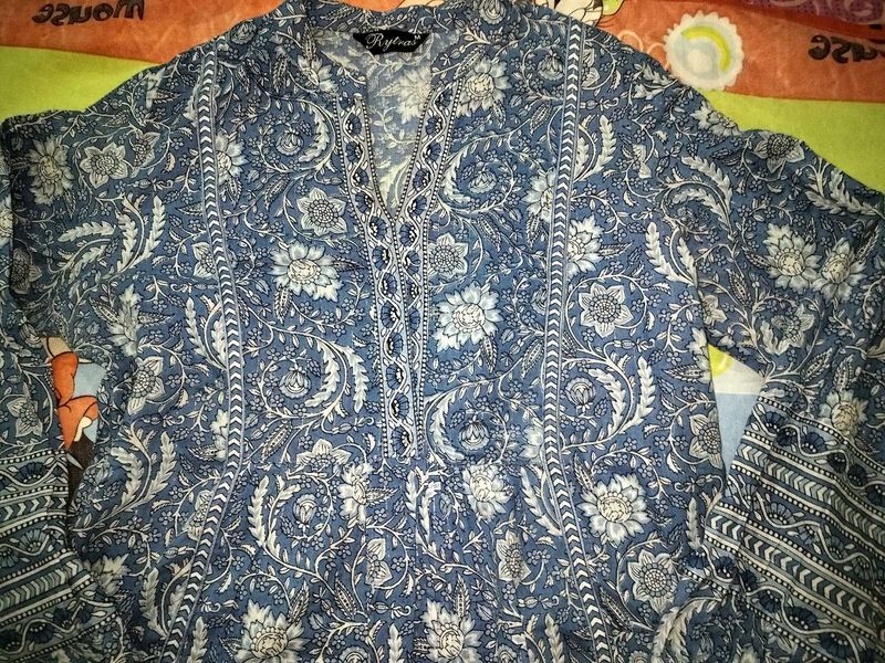 Trending Blue Floral Print Kurti