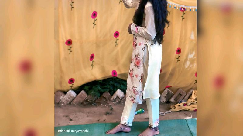 Floral Print Kurta Set With Duptta