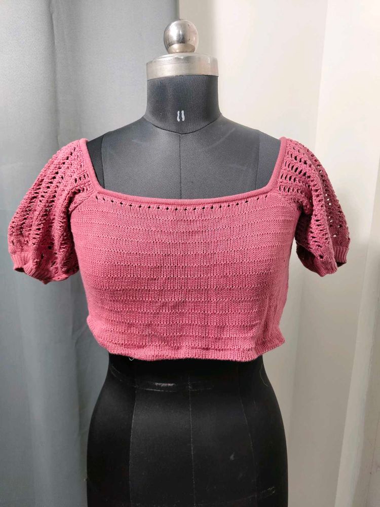 Cropped Roadster pink top