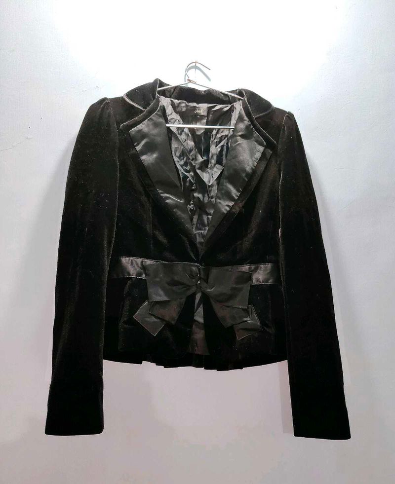 Velvet Bow Cute Blazer Women