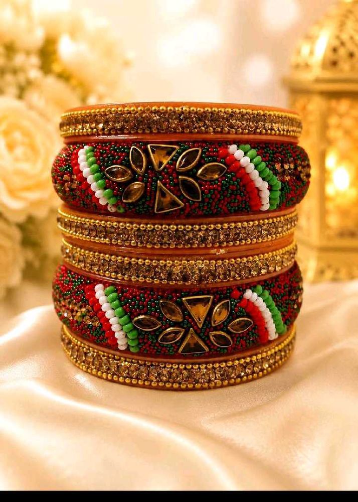 New Embellished Beaded Bangles Set