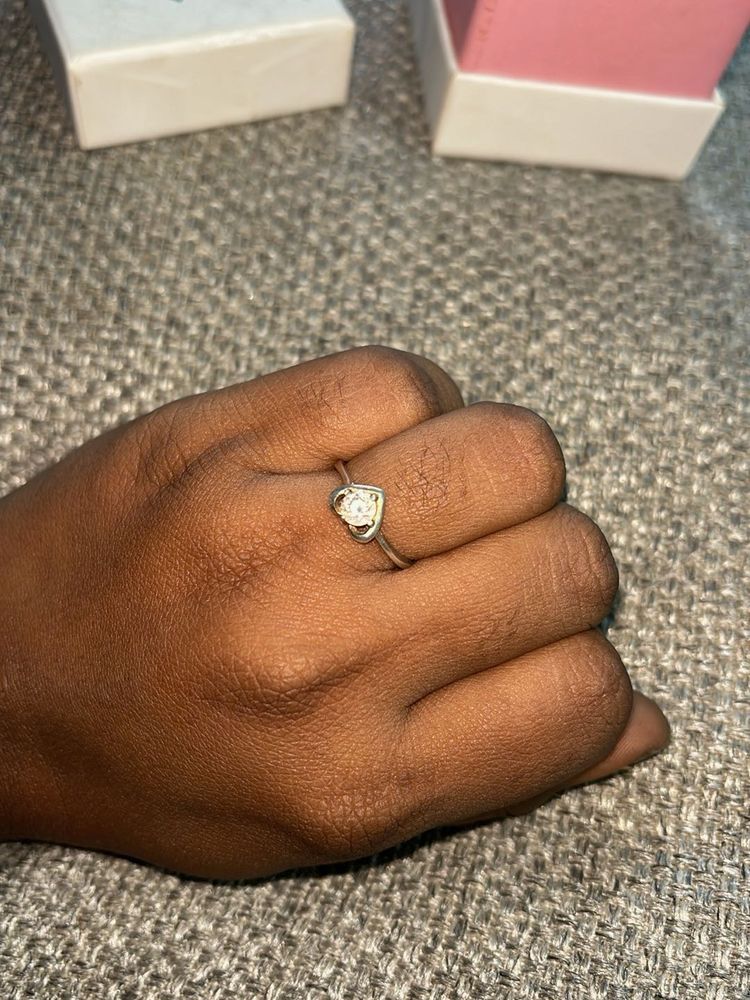 Heart Stone Silver Ring 925