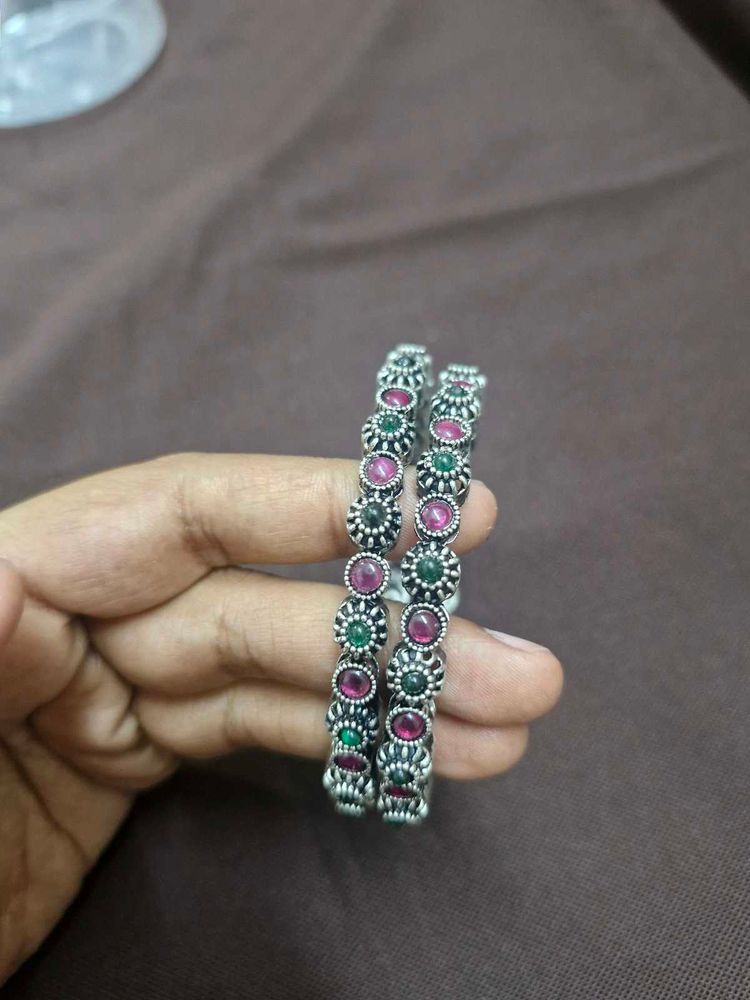 Exquisite Stone-Studded Bangles - brand new