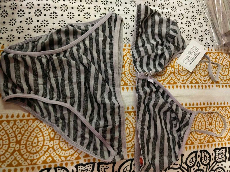Striped Bikini Set Combo 3 Grey ,Pink, Blue