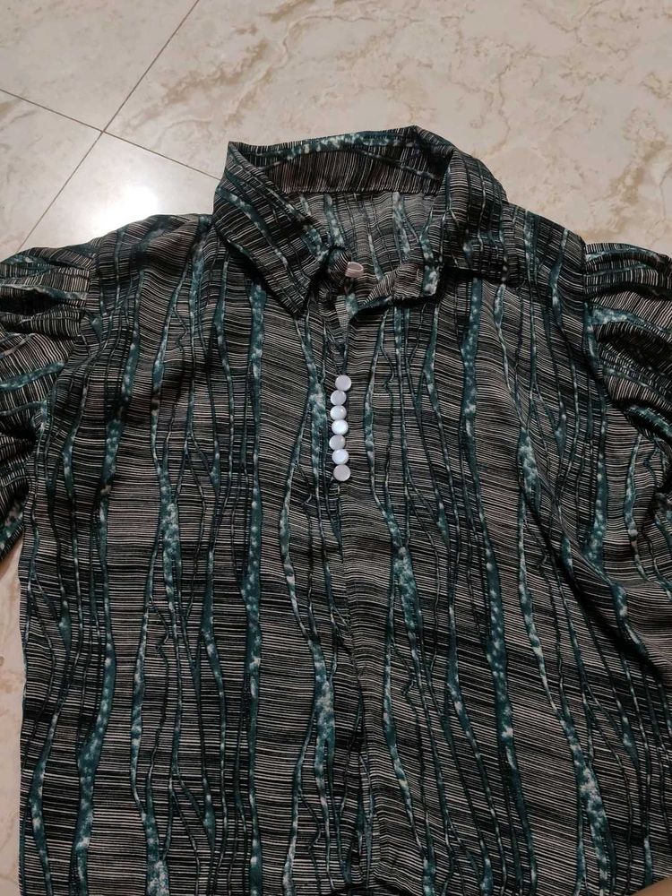 Unique Pattern Button-Up Shirt