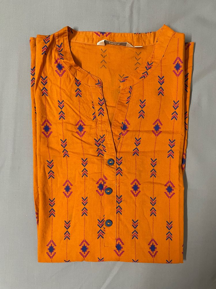 Max Cotton Kurti Orange Color
