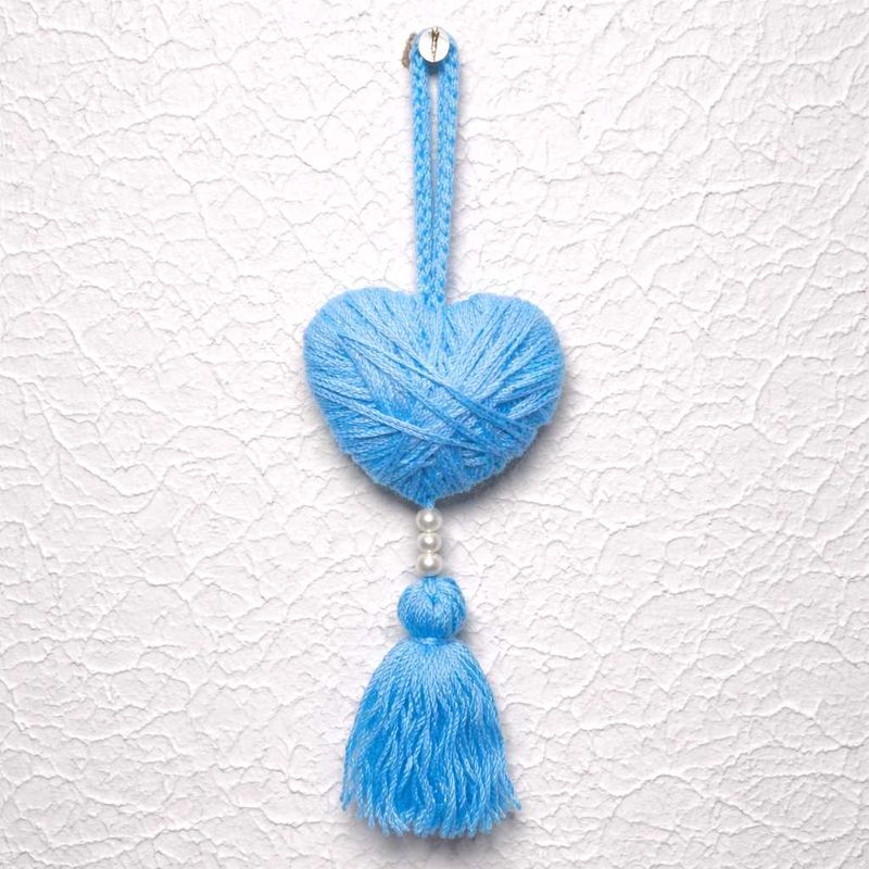 Handmade Blue Heart Tassel Charm