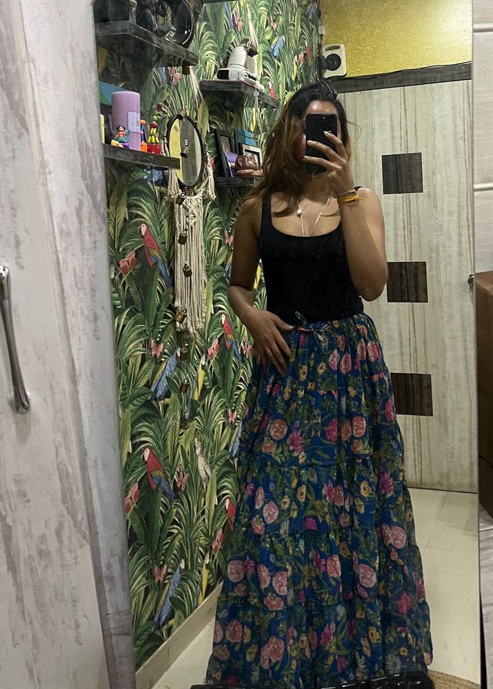 Floral Print Maxi Skirt