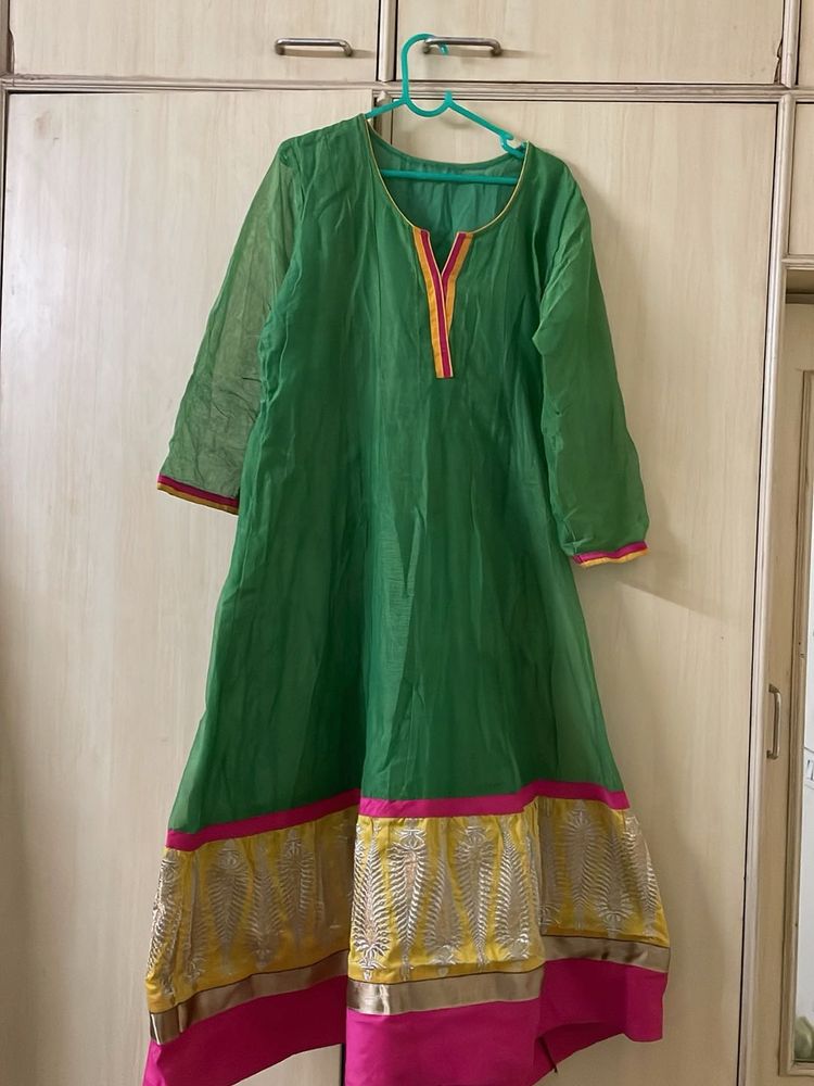 Elegant Green Anarkali Kurti