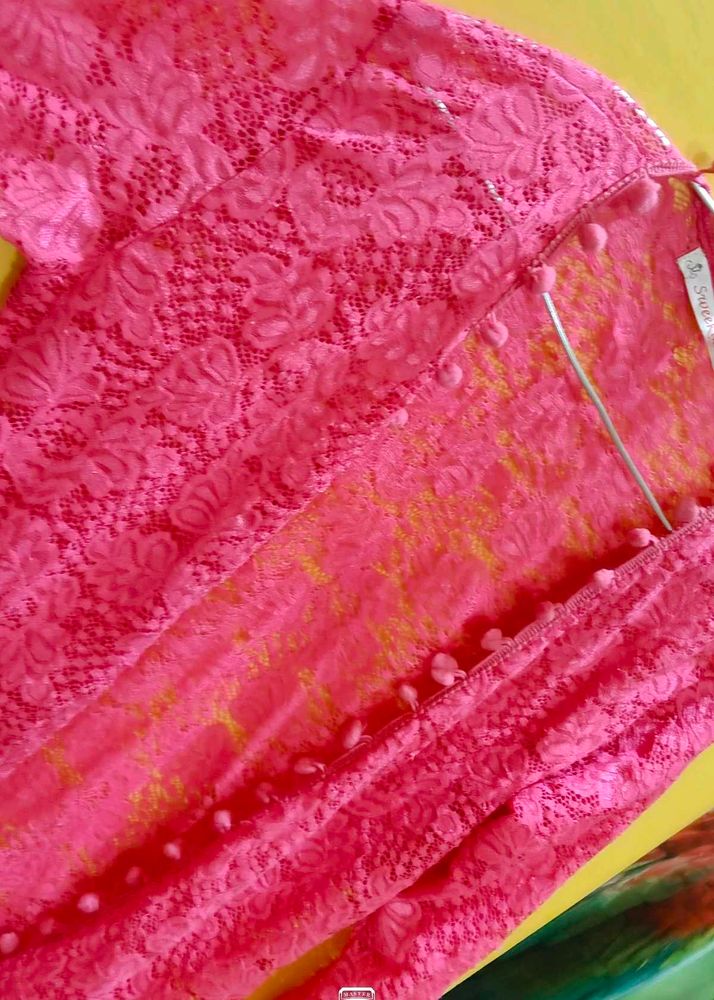 Pink Lace Shrug