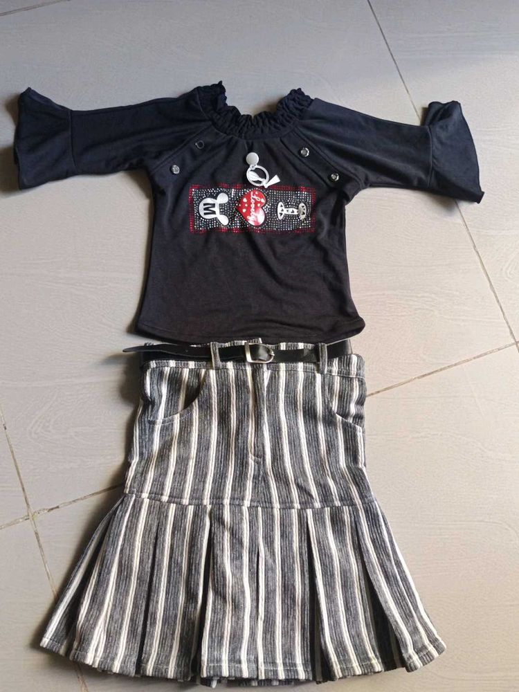 Cute Girl's Top &amp; Skirt Set, used once