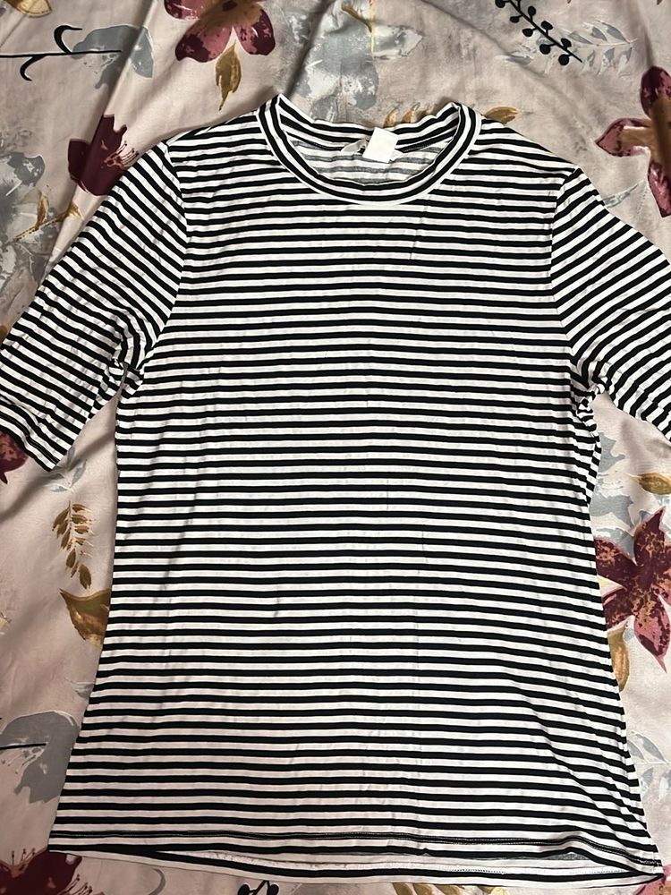 Classic Black and White Striped T-Shirt