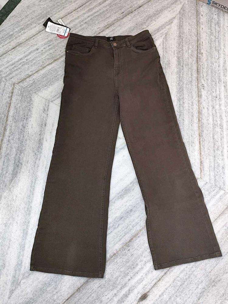 Olive Green Wide Leg Pant(With Tag)