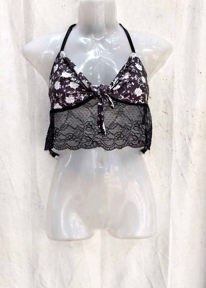 16238. Floral Lace Trim Camisole Top