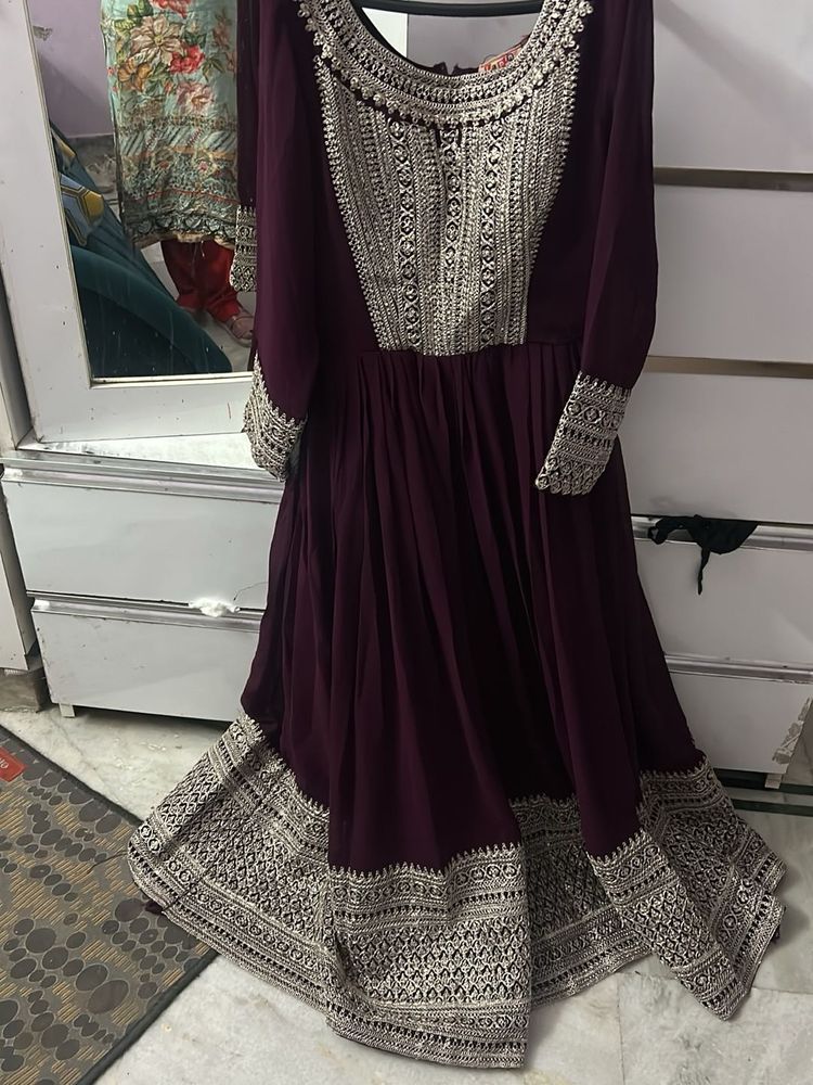 Elegant Embroidered Anarkali Gown
