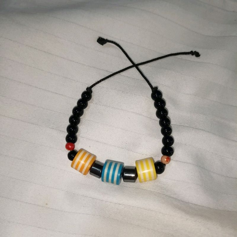 Handmade Black Multicolour Beads Bracelet