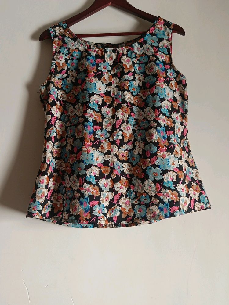 Black Floral Top