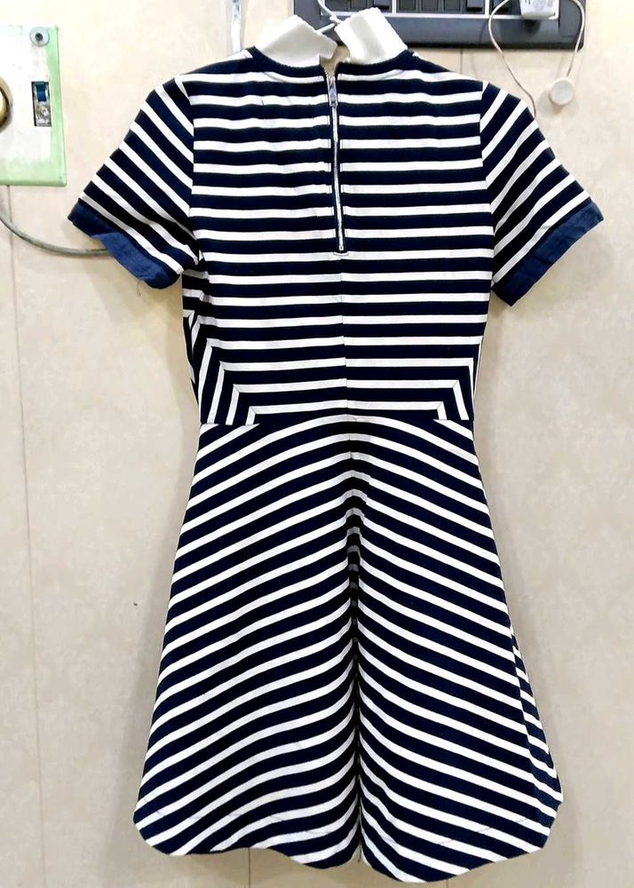 Chic Striped Short Sleeve Dress