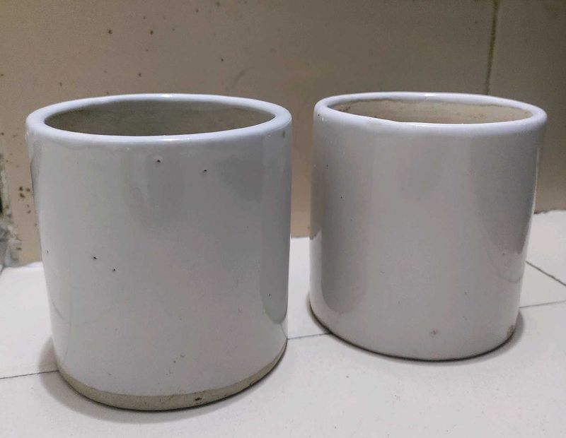 White Ceramic Pots
