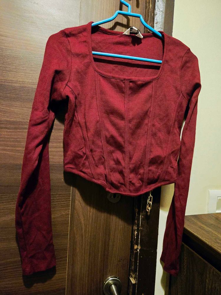 Maroon Long Sleeve Top