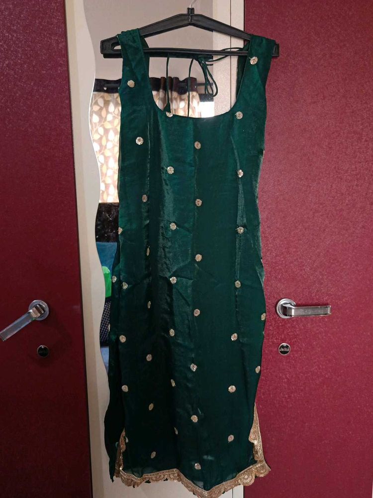 Emerald Green Embellished Kurta