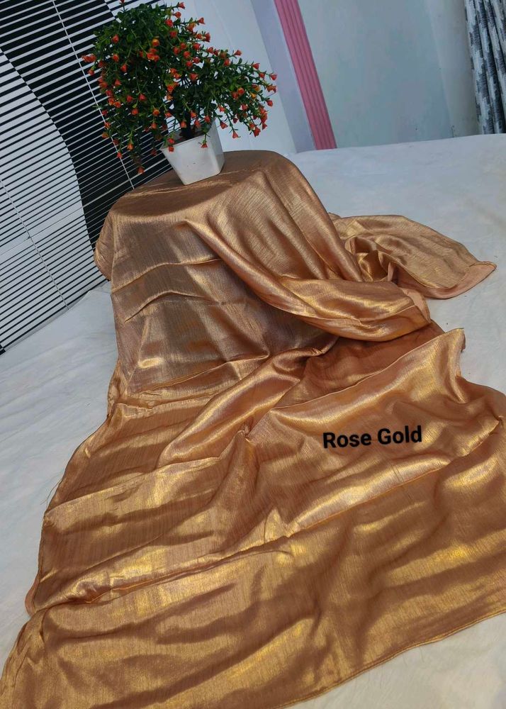 Rose Gold Metallic Satin Stawl