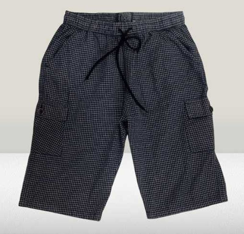 Men's Checkered Navy Blue Shorts