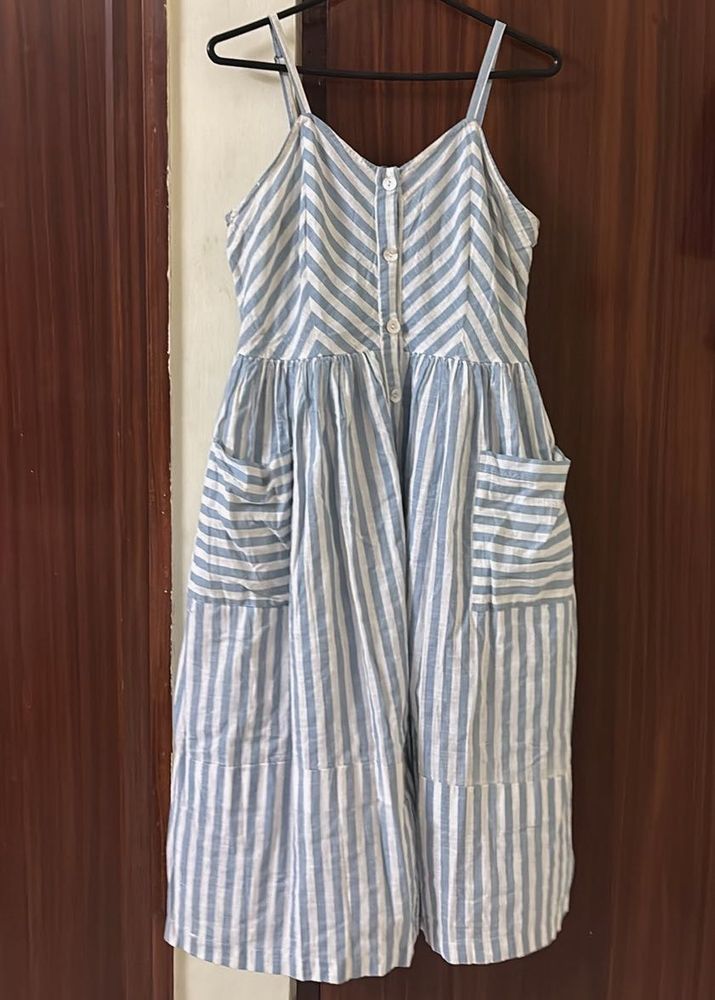 Blue &amp; White Striped Sundress