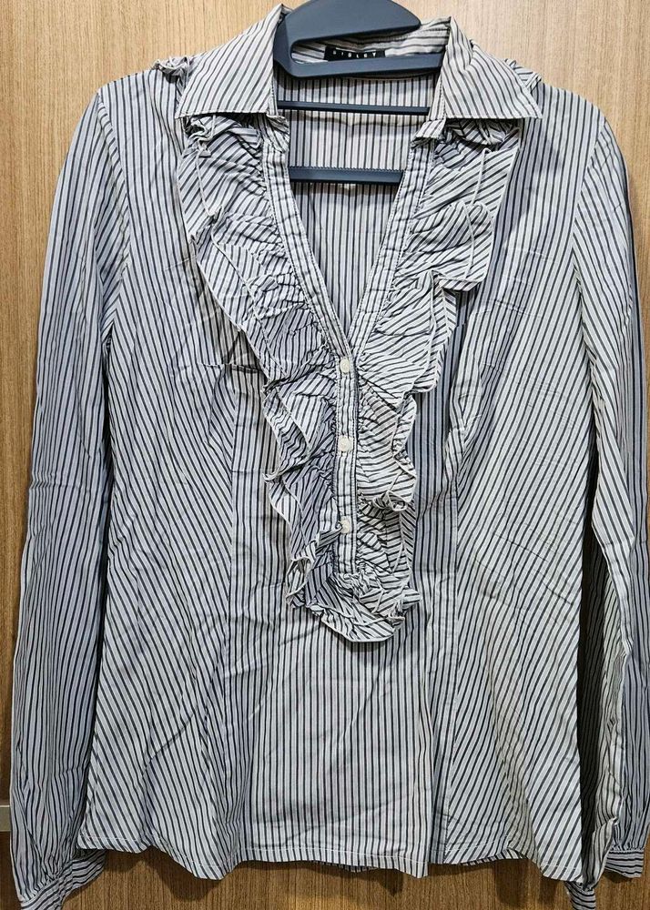Striped Ruffle Blouse