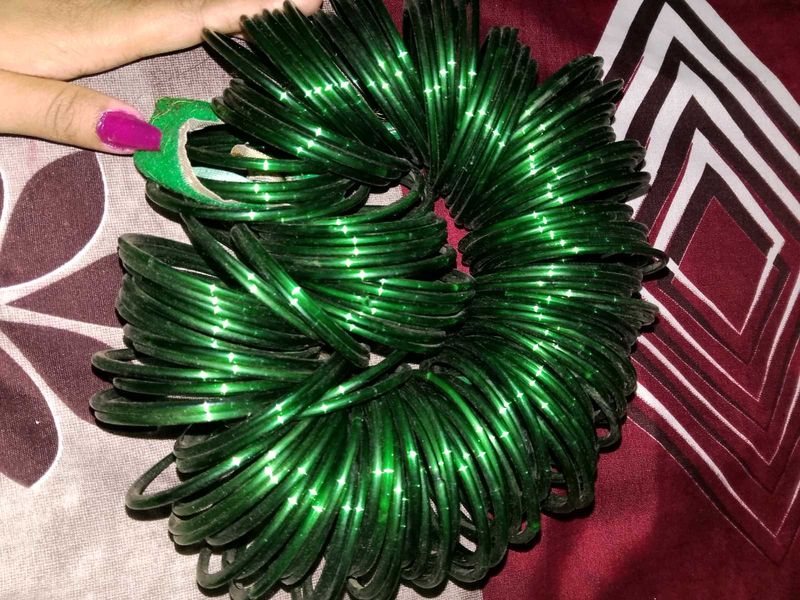 Green Glass Bangles Set
