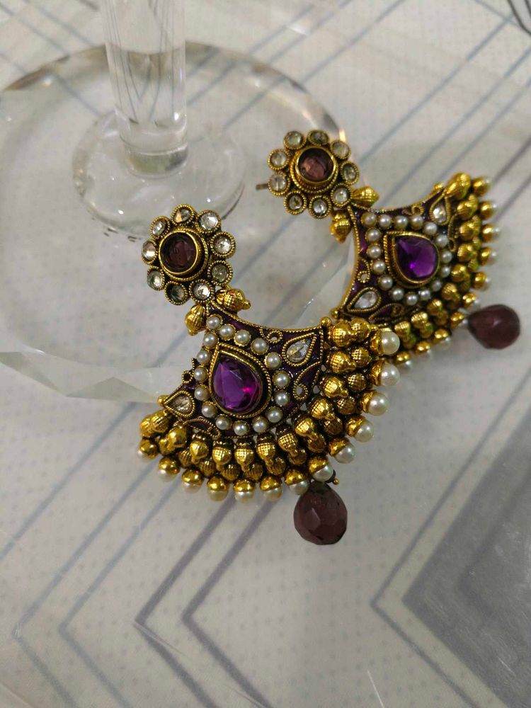 Exquisite Gold Tone Statement Earrings