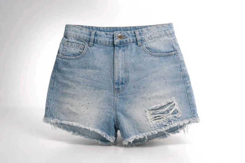 Distressed Denim Shorts