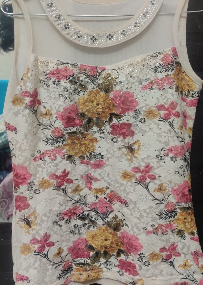 Price Drop White Base With Flower Print