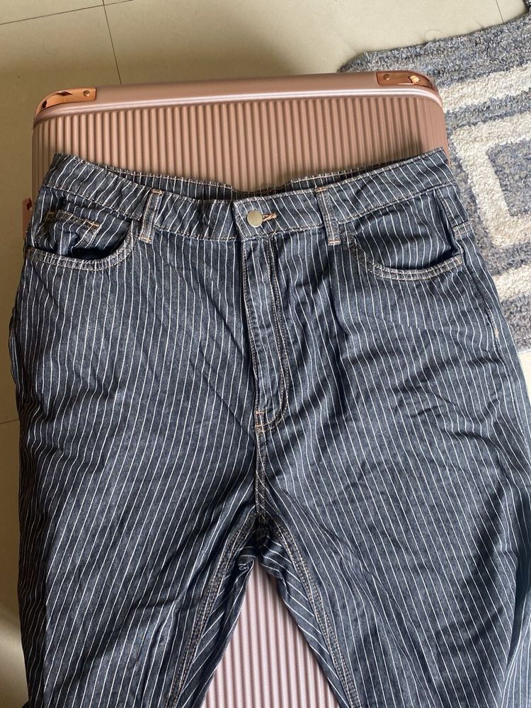 Striped Denim Jeans