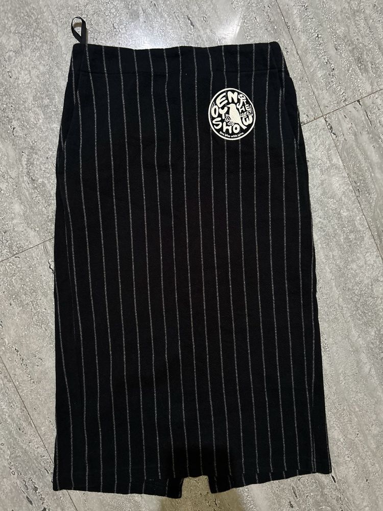 Striped Black Pencil Skirt