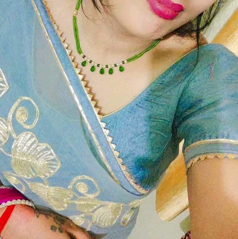 Elegant Blue Saree with Gold Embroidery