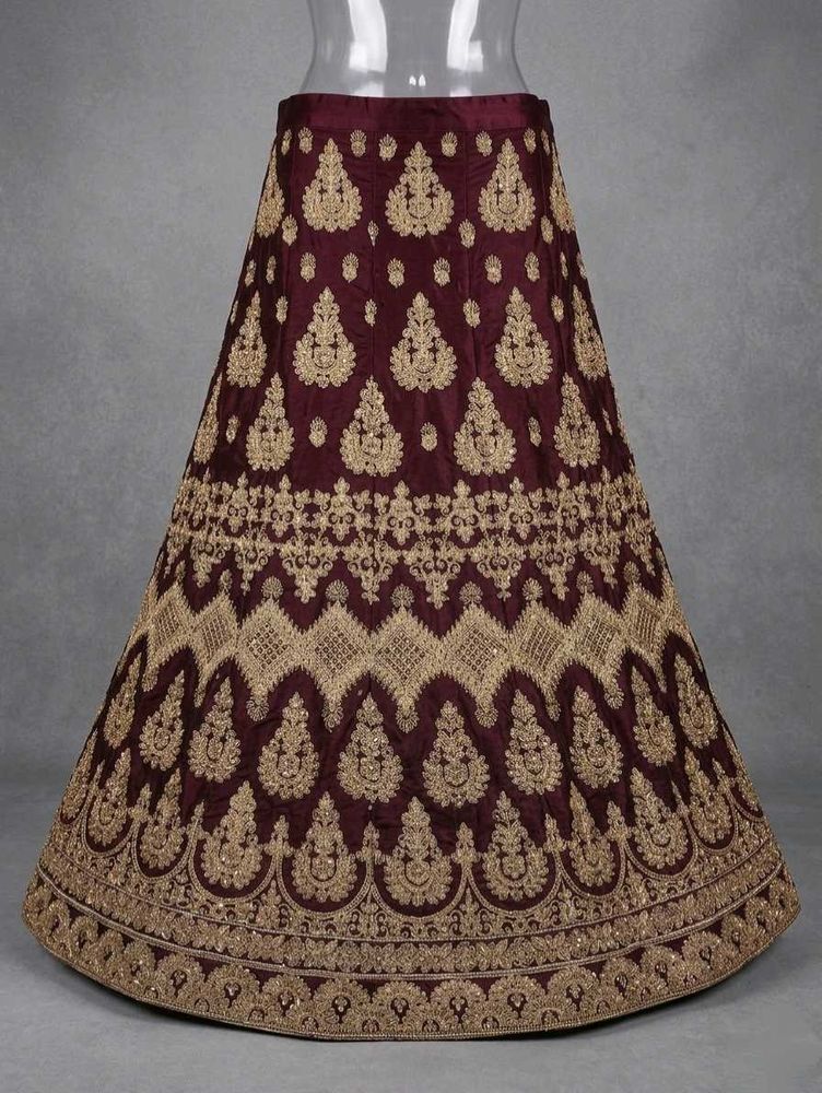 Exquisite Embroidered Maroon Lehenga Skirt