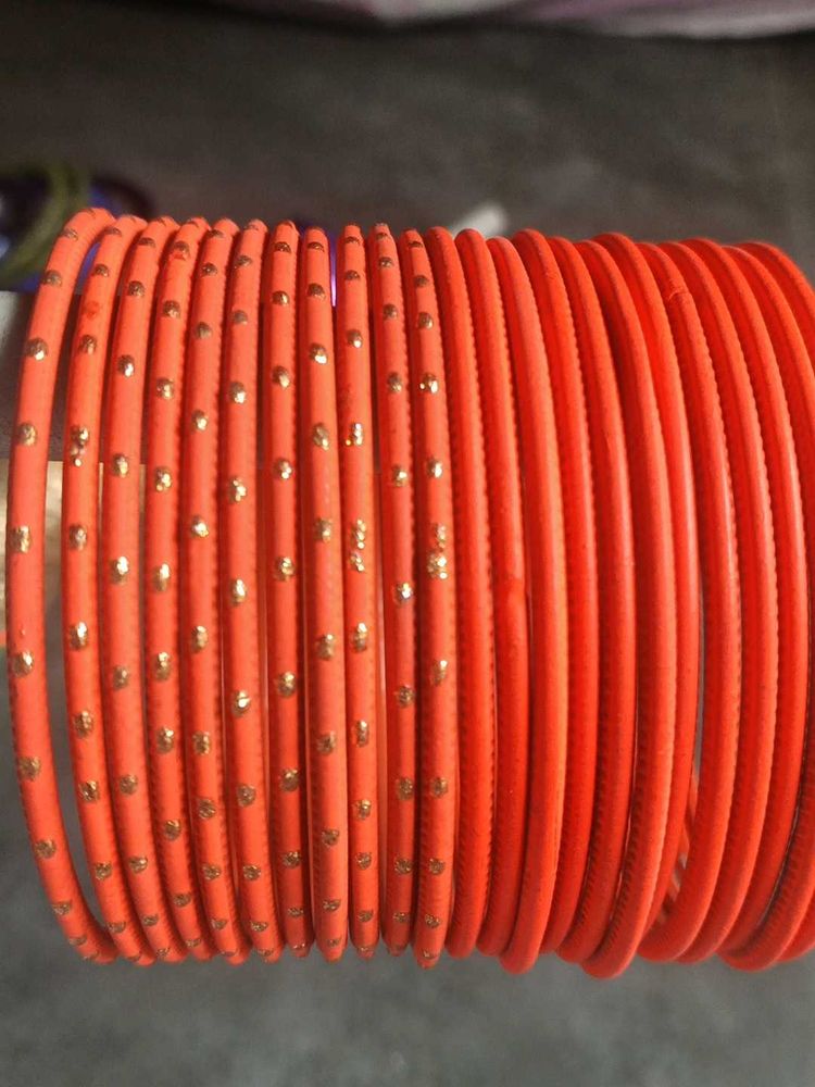 Vibrant Orange Bangles Set