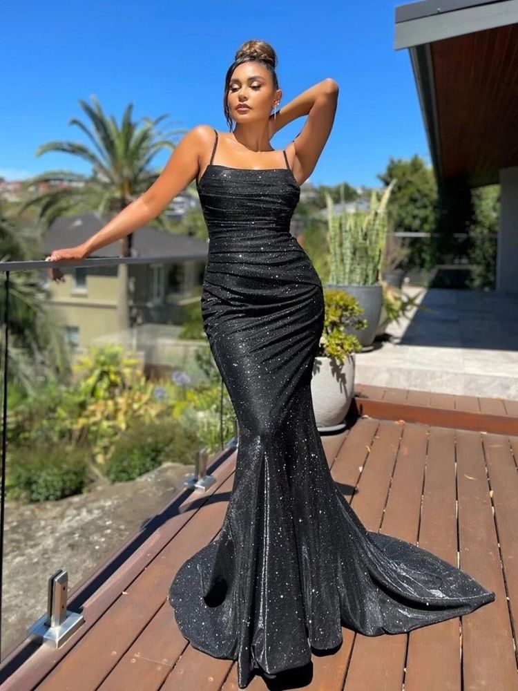 Urbanic Sparkling Black Evening Gown