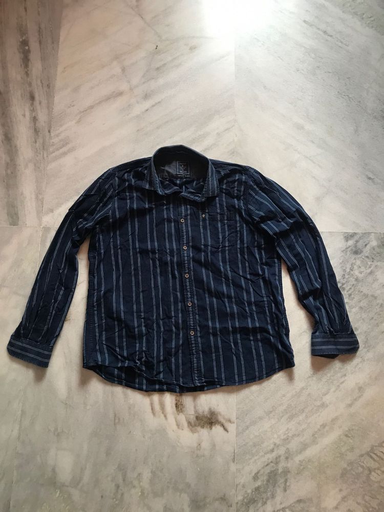 Striped Blue Casual Shirt