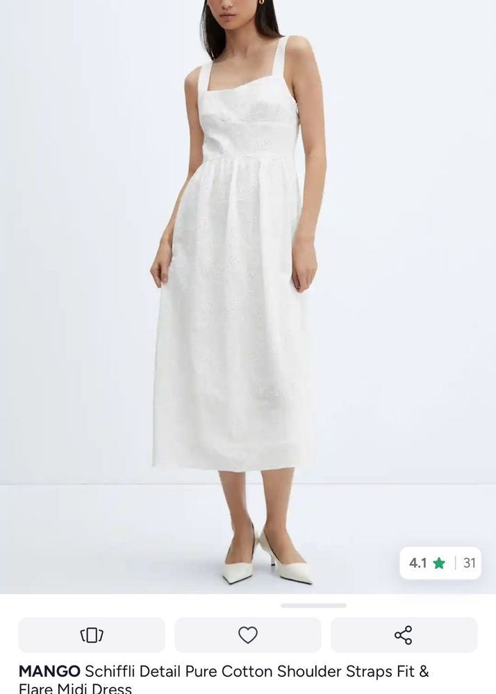 White Cotton Midi Dress