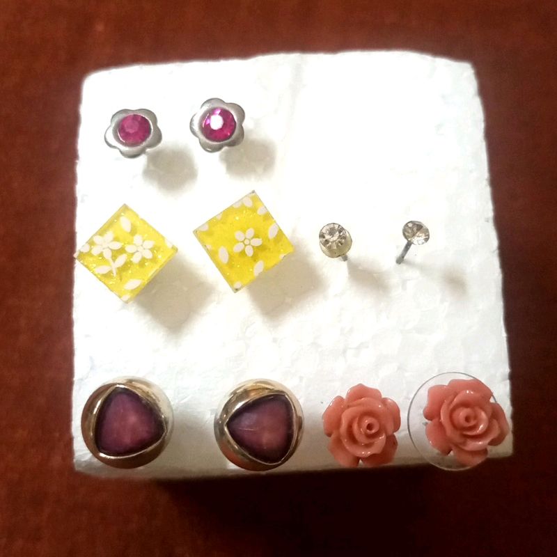 5 Pair Of Stud Earrings