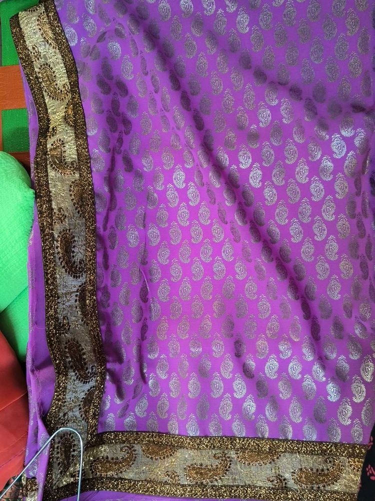 Purple Banarasi Silk Saree