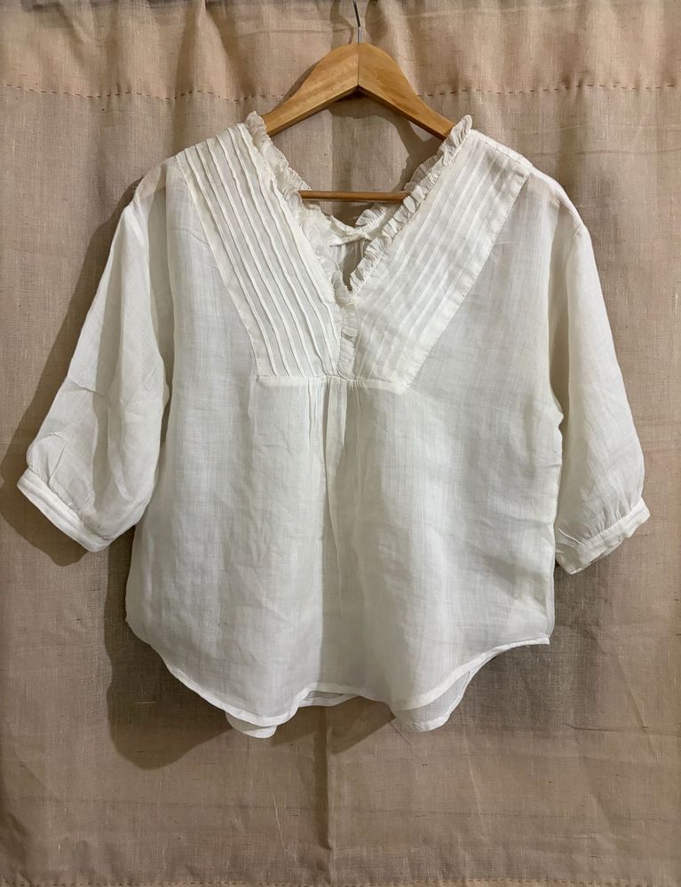 Pintucks chanderi blouse