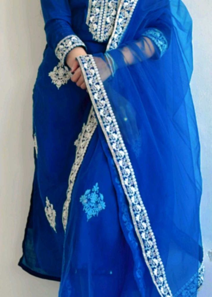 Elegant Blue Embroidered Kurta Set