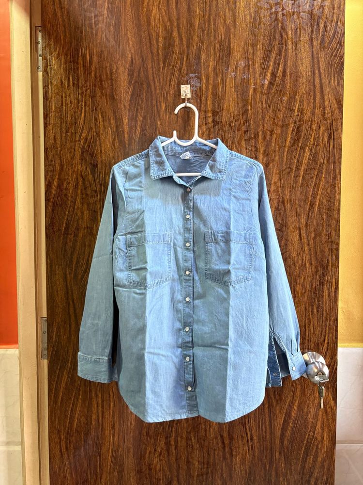 34 bust Blue Denim womens Shirt