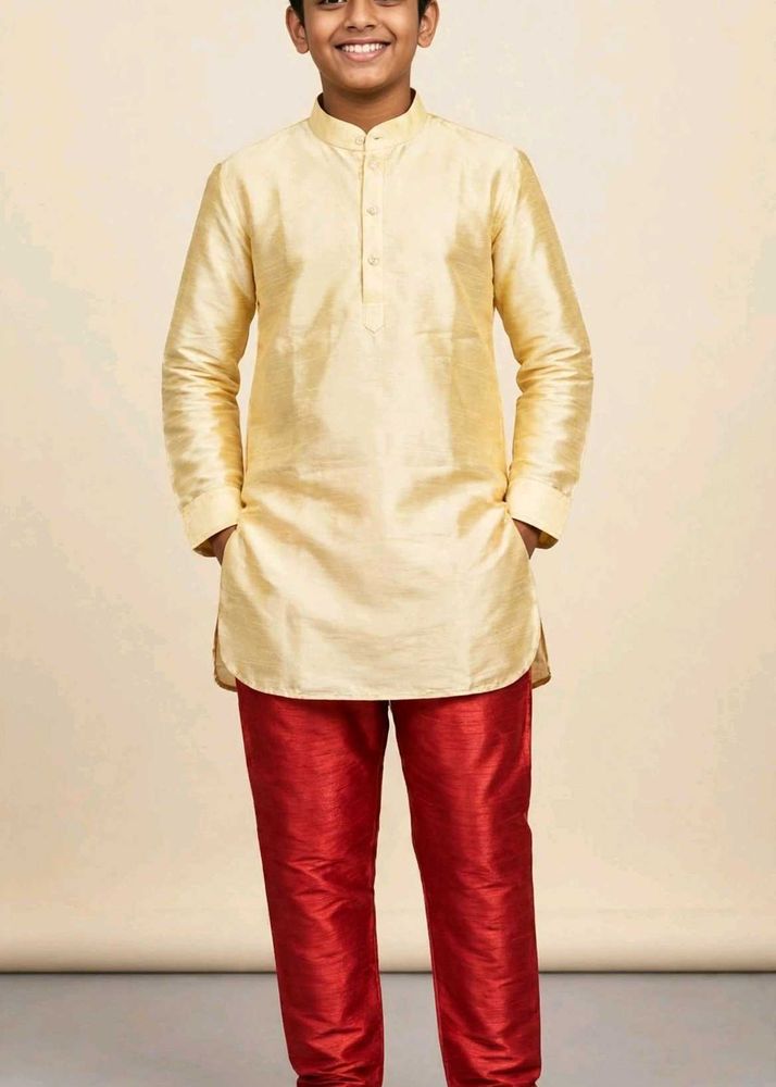 boy Beige Kurta pant set